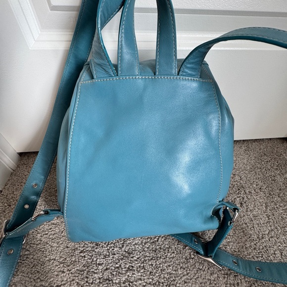 ? Vintage Y2K Coach Soho Leather Bucket Backpack | Powder Blue #9569 main image 8